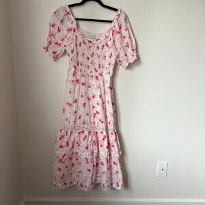 LoveShackFancy x Target Cosette Pink Floral Midi Dress Size S